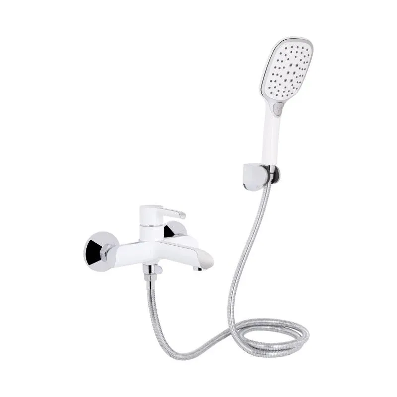 Змішувач для ванни Qtap Grand (з душовим гарнітуром) QTGRAWCR006 Chrome/White