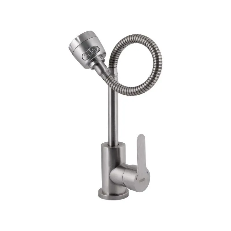 Змішувач для кухні Brinex Pure 015F41 з гнучким виливом   Nickel BRIPUR015F41NKL — фото 3