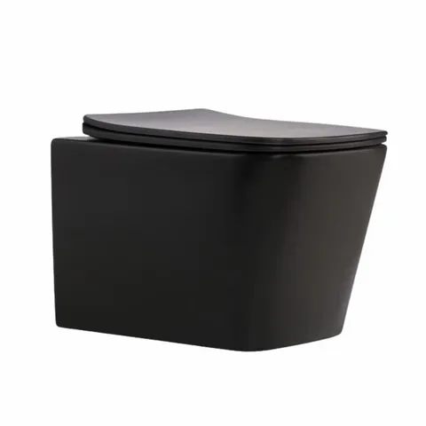 Унітаз підвісний Qtap Tern New Ultra Quiet безобідковий з сидінням Soft-close MATT BLACK QT17332303ASMB