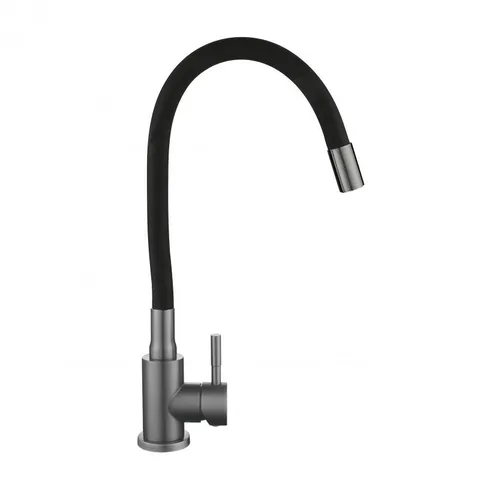 Змішувач для кухні Lidz Aria 015F3 (k35) з гнучким виливом LDARI015F3BGRP49564 Graphite/Black