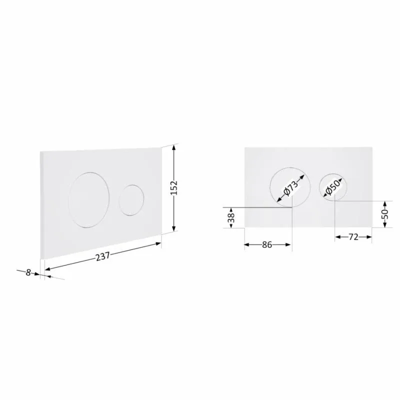 Клавіша змиву Qtap Standard 152x236x28 мм, White, кругла QTSTD164W49468 — фото 2