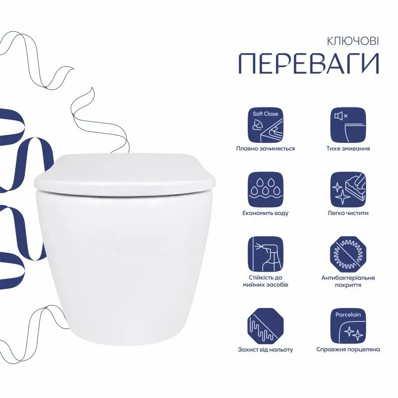 Унітаз підвісний Qtap Robin ML Ultra Quiet 520x365x365 мм, з сидінням Soft-close MagLock, White QTROBML26W49623 — фото 3