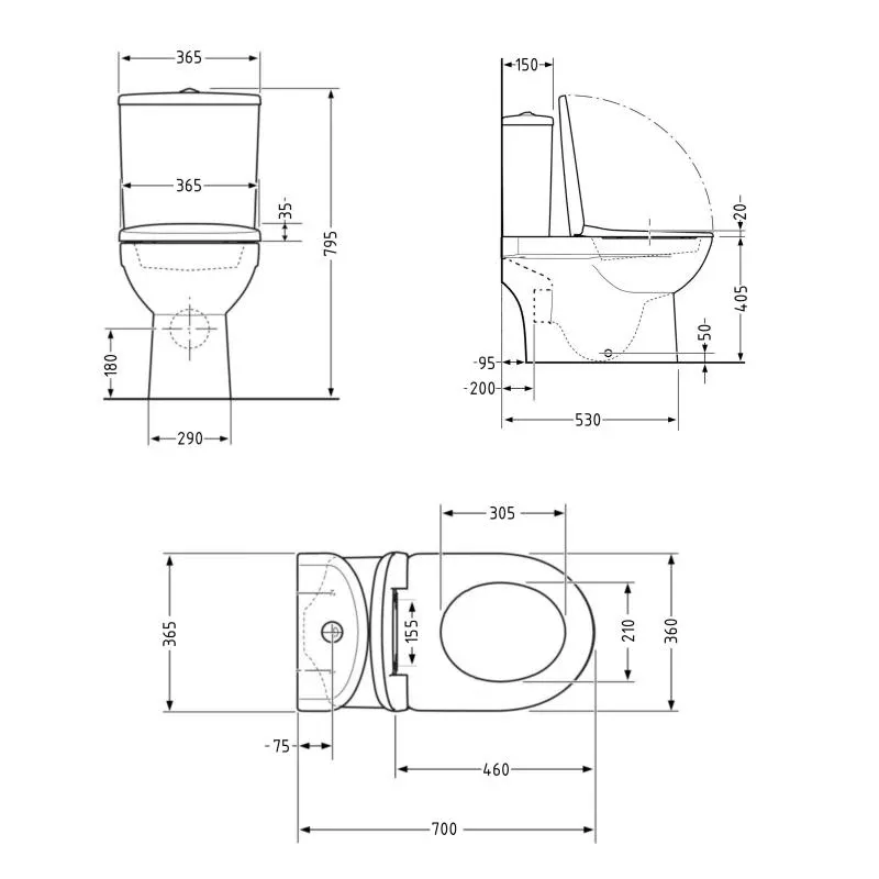 Унітаз-моноблок підлоговий Qtap Kolibri Ultra Quiet безобідковий з сидінням Soft-close WHITE QT10226380W — фото 2