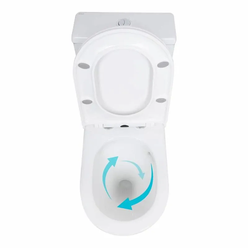 Унітаз-моноблок підлоговий Qtap Kolibri Ultra Quiet безобідковий з сидінням Soft-close WHITE QT10226380W — фото 5