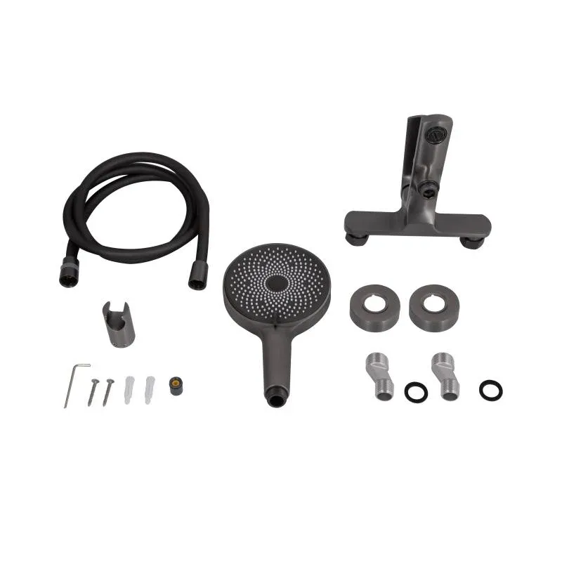 Змішувач для ванни Qtap Slavonice (з душовим гарнітуром) QTSLV259GMB48035 Gunmetal Black PVD — фото 7