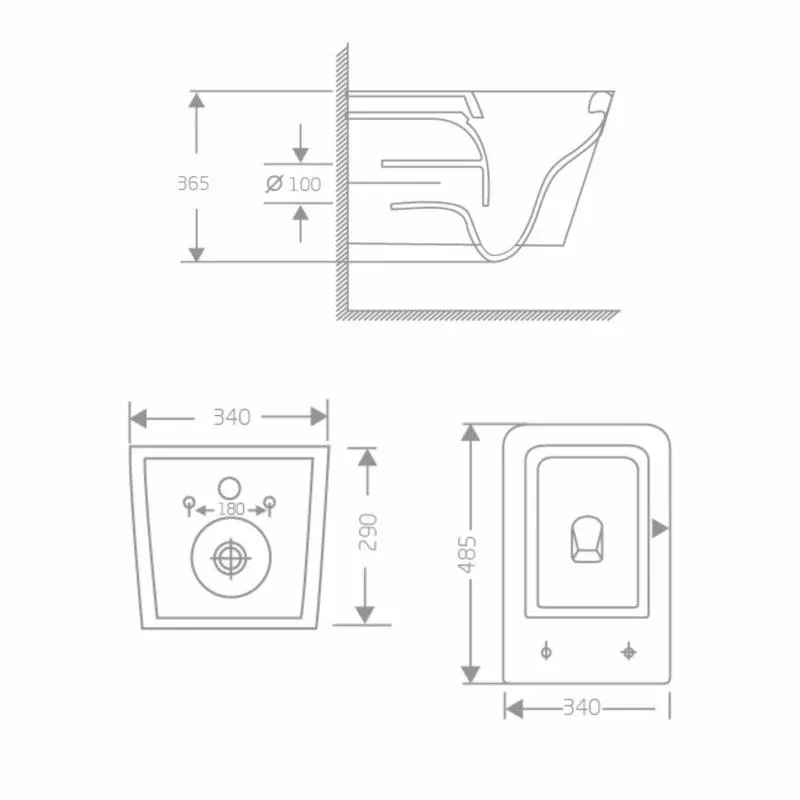 Унітаз підвісний Crow Rimless 485х340х330 мм, White, з сидінням Slim Duroplast/ Soft-close/ Quick Release QT05335171RW Qtap — фото 2
