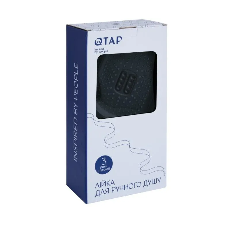 Лійка для ручного душу Qtap Rucni 140*110 мм QTRUC125BLM45961 Black Matt — фото 4
