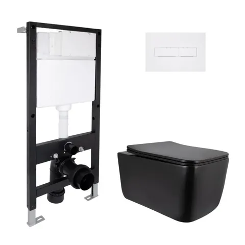 Готове рішення Qtap для ванної кімнати: підвісний унітаз Gemini Ultra Quiet 520x360x350 + комплект інсталяції Standard (лінійна клавіша White)