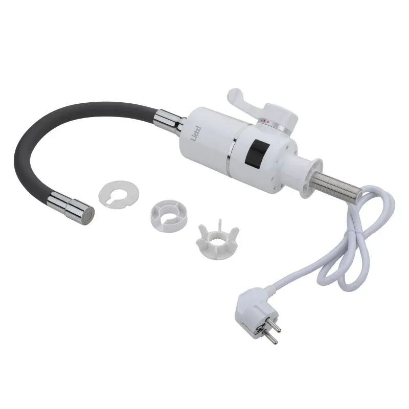 Проточний кран-водонагрівач з гнучким виливом для кухні  Lidz Warm 065  LDWAR065BLA49095 White/Black — фото 7