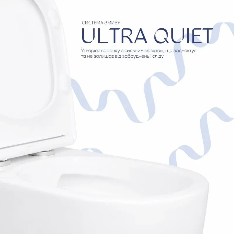 Унітаз підлоговий Qtap Evia Ultra Quiet 630×350×795 мм з сидінням Soft-close, White QTEVI27W49258 — фото 5