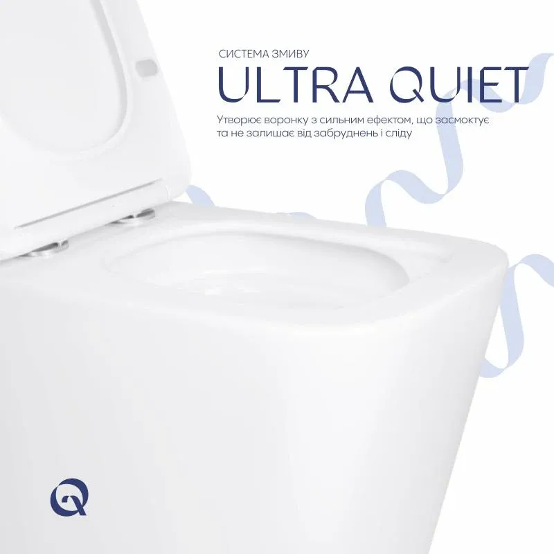 Унітаз підвісний Qtap Tern Ultra Quiet безобідковий з сидінням Soft-close WHITE QT17332303AW — фото 5