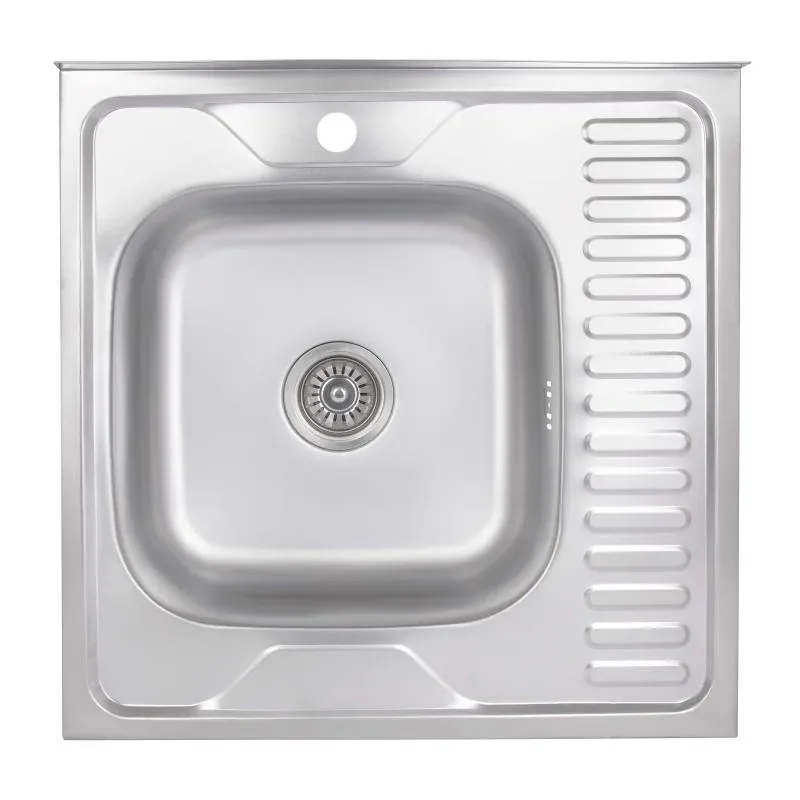 Кухонна мийка Brinex 6060-L 0,6 мм Satin (BRIN6060LSAT06)