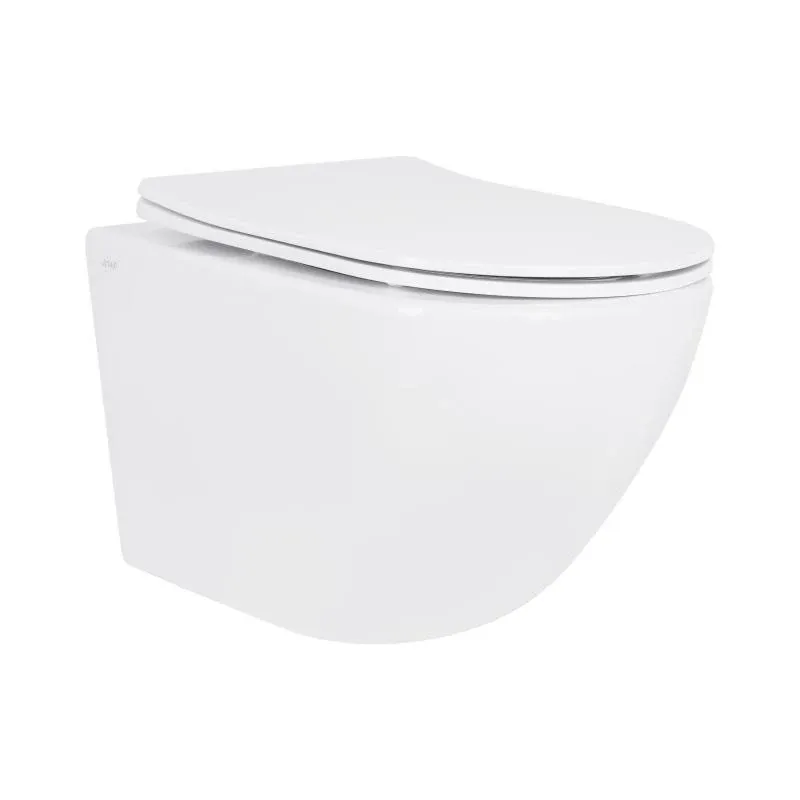 Унітаз підвісний Jay Rimless 485×360×320 мм, White, з сидінням Slim Duroplast/ Soft-close/ Quick Relase QT07335177RW Qtap