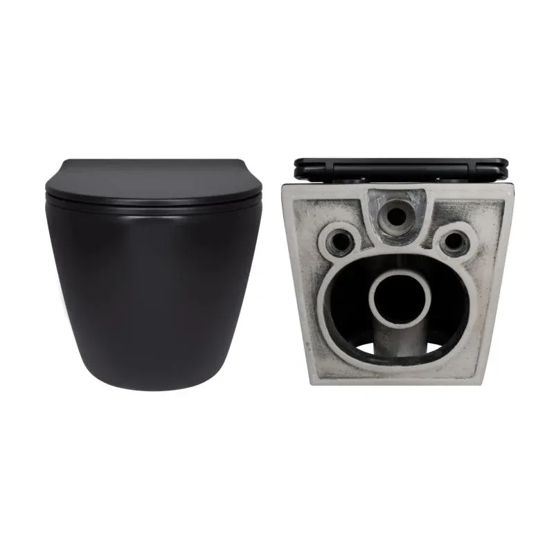Комплект Qtap Robin Matt Black 2 в 1: унітаз підвісний  Ultra Quiet QT13332381АSMB + біде підвісне QT1355046FMB — фото 5