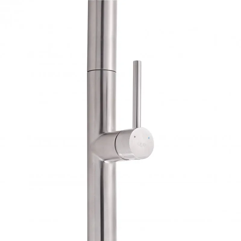 Змішувач для кухні Qtap Lenicka з висувним виливом QTLEN9138103UN Brushed Nickel PVD — фото 6