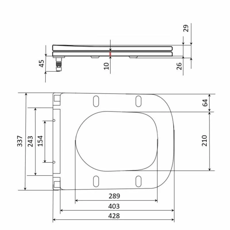 Сидіння для унітазу Qtap (Stork, Aquarius 630) 420x336x22 мм, White, з мікроліфтом, Slim Duroplast, Quick Release QTSC179W49263 — фото 2