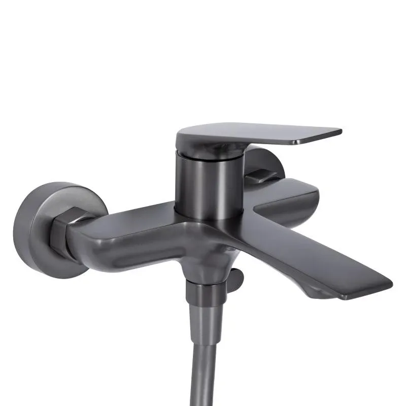 Змішувач для ванни Qtap Vlasta New (з душовим гарнітуром) QTVLA259GMB45643 Gunmetal Black PVD — фото 3