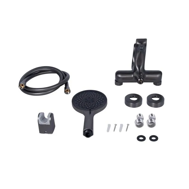 Змішувач для ванни Qtap Vlasta New (з душовим гарнітуром) QTVLA259GMB45643 Gunmetal Black PVD — фото 7