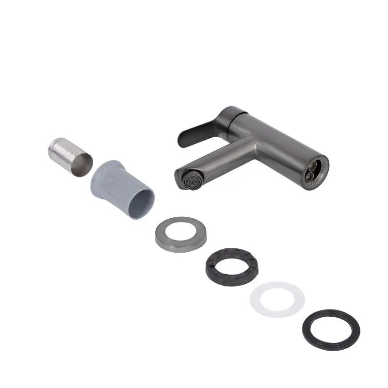 Змішувач для раковини Brinex Pure 001F низький  Gunmetal Black BRIPUR001FGRP — фото 7