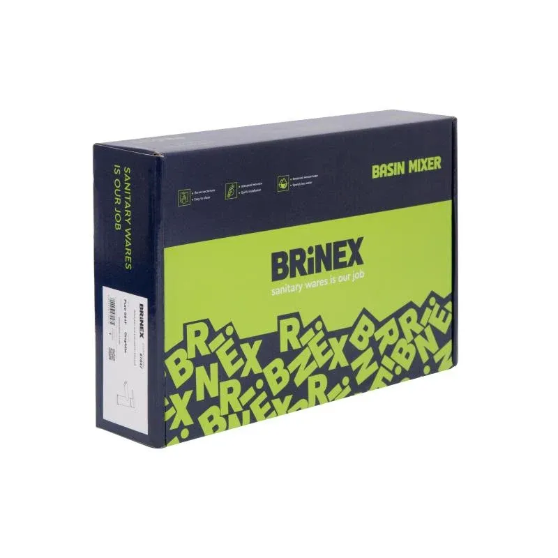 Змішувач для раковини Brinex Pure 001F низький  Gunmetal Black BRIPUR001FGRP — фото 8