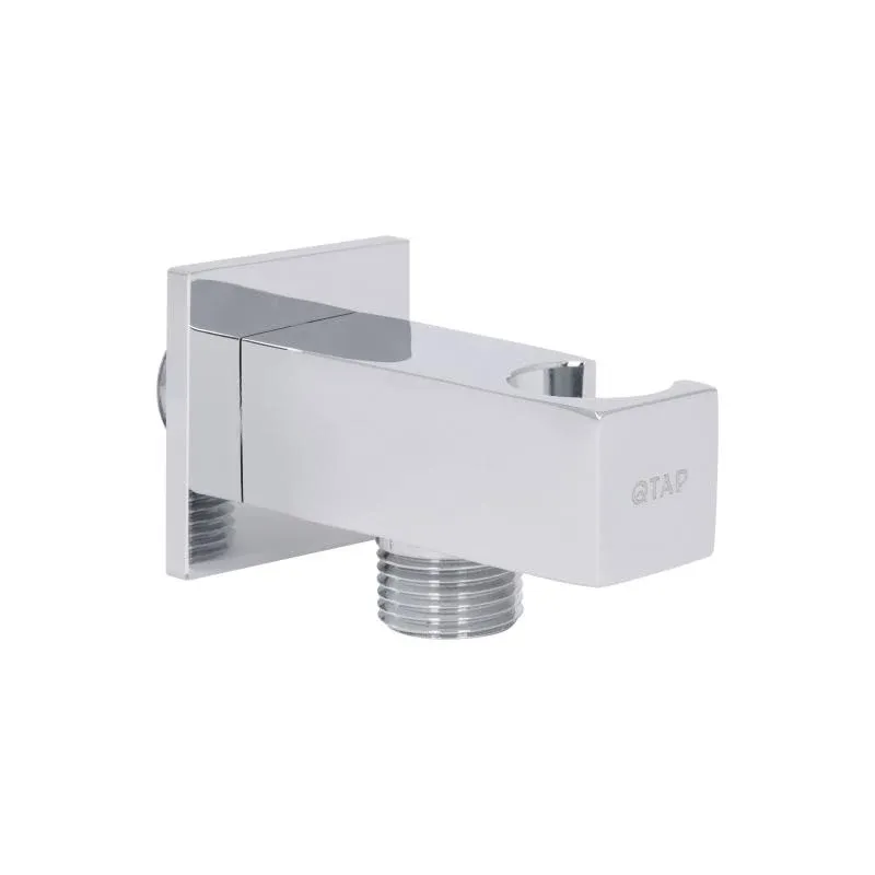 Підключення з тримачем для шланга Qtap Spojeni прямоугольне QTCRMBH130 Chrome (Fixsit)