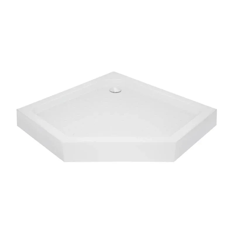 Lidz Душовий піддон DOZORCA SC90x90.LOW, низький, п'ятикутний, акриловий + ніжки, діаметр зливу 50 мм