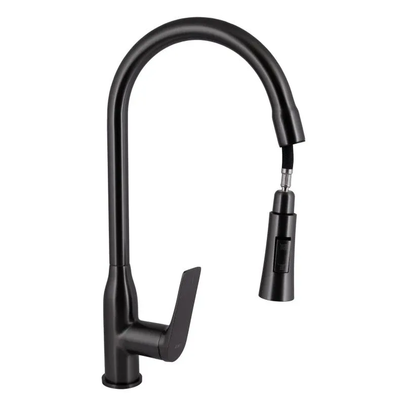 Змішувач для кухні Qtap Vlasta New з висувним виливом QTVLA344GMB45647 Gunmetal Black PVD — фото 3