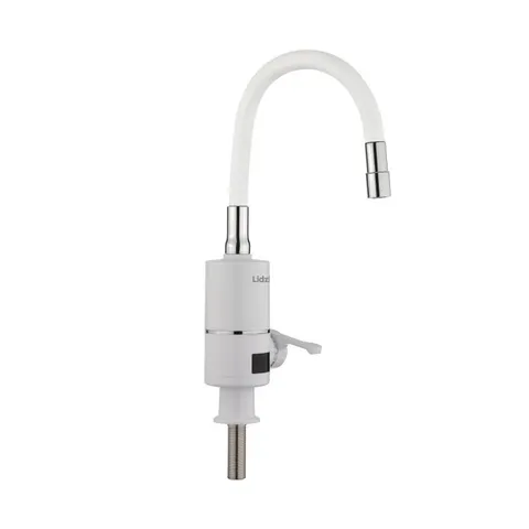 Проточний кран-водонагрівач з гнучким виливом для кухні Lidz Warm 065 LDWAR065WHI49097 White/White