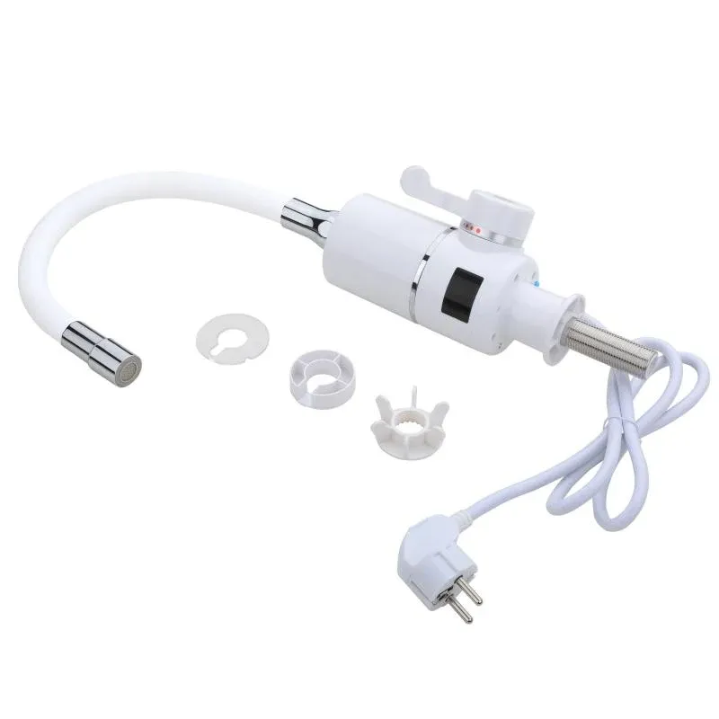 Проточний кран-водонагрівач з гнучким виливом для кухні  Lidz Warm 065  LDWAR065WHI49097 White/White — фото 7