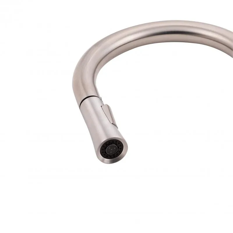 Змішувач для кухні Qtap Evicka з висувним виливом QTEVI91103UN Brushed Nickel PVD — фото 6