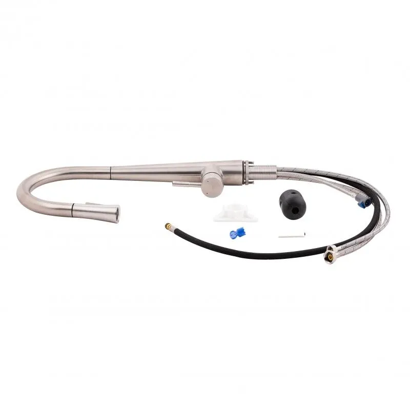 Змішувач для кухні Qtap Evicka з висувним виливом QTEVI91103UN Brushed Nickel PVD — фото 8