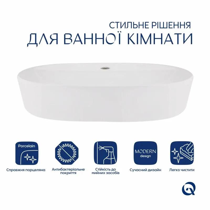 Раковина Qtap Scorpio 600х400х120 White QT14118045W — фото 3