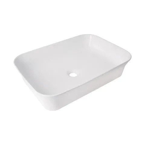 Раковина накладна Qtap Virgo N прямокутна без донного клапана WHITE QT18116308W