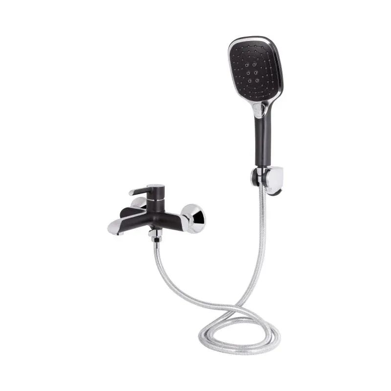 Змішувач для ванни Qtap Grand (з душовим гарнітуром) QTGRABCR006 Chrome/Black — фото 3