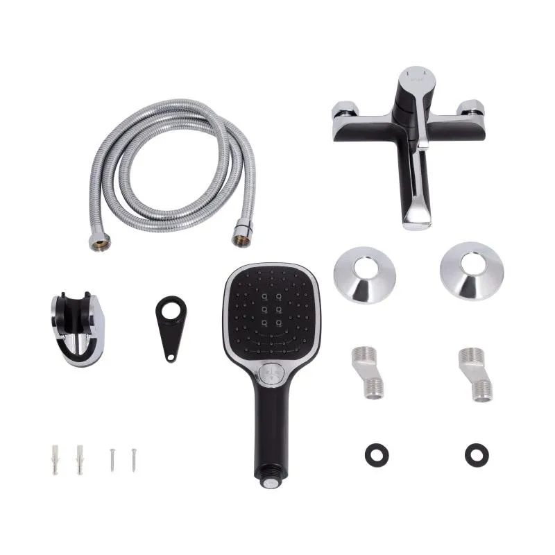 Змішувач для ванни Qtap Grand (з душовим гарнітуром) QTGRABCR006 Chrome/Black — фото 7
