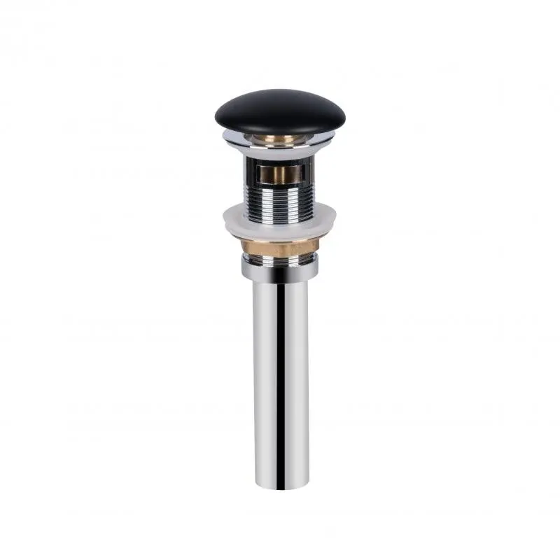Донний клапан для раковини Qtap PU03O 225х70х70 Matt black з переливом