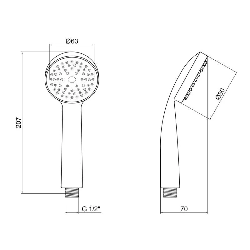 Лійка для ручного душу Лейки Lidz Niagara 00 80 мм округла LDNIA00CRM22039 Chrome — фото 2