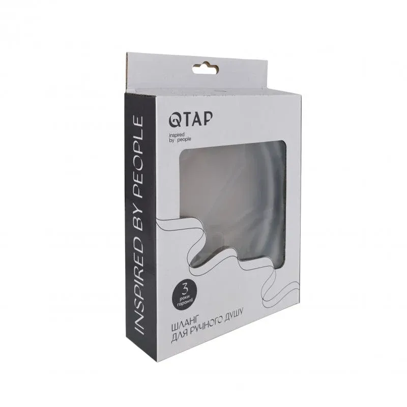 Шланг для ручного душу Qtap Hadice 1600 мм прямоугольний QTHADPVCSQ160B Black Matt — фото 3