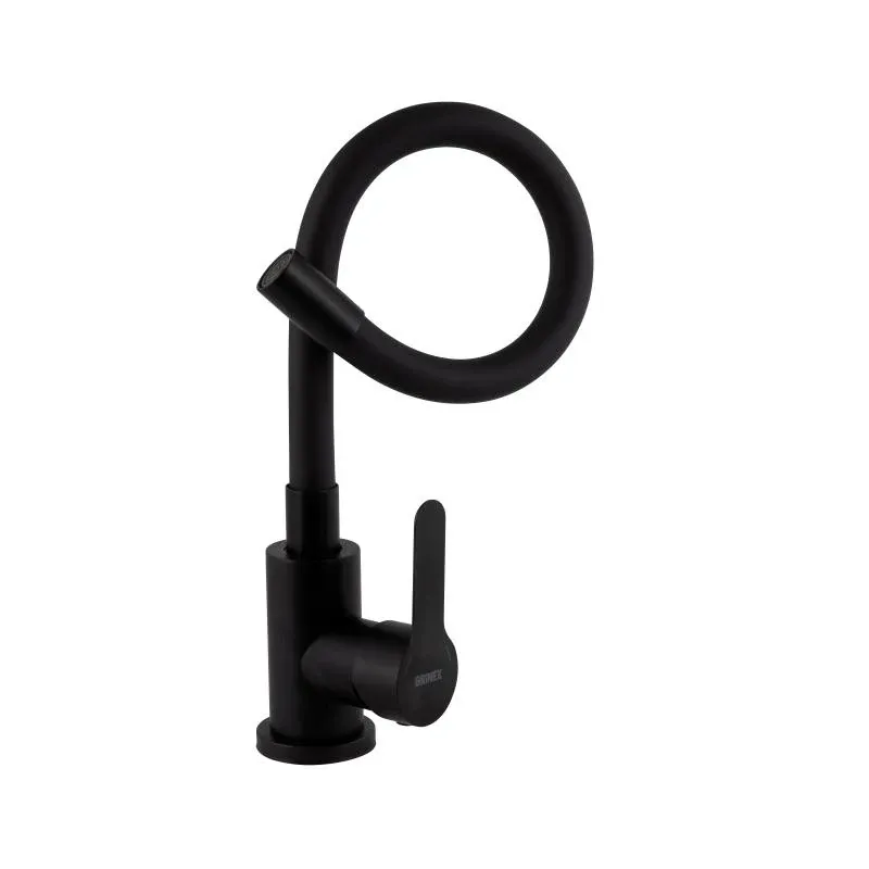 Змішувач для кухні Brinex Pure 015F3 з гнучким виливом   Black Matt BRIPUR015F3BLM — фото 3