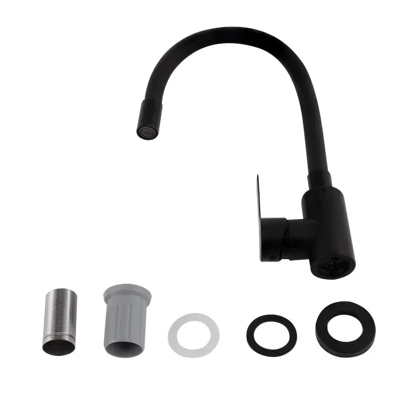 Змішувач для кухні Brinex Pure 015F3 з гнучким виливом   Black Matt BRIPUR015F3BLM — фото 4