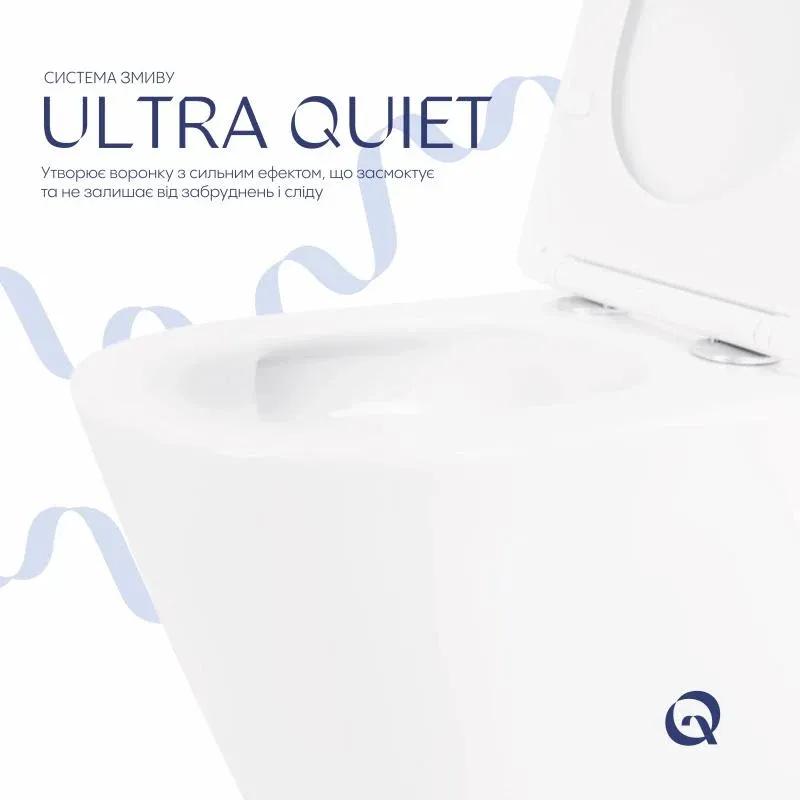 Унітаз підвісний Qtap Swan безободковий Ultra Quiet з сидінням Soft-close QT16335179W — фото 5
