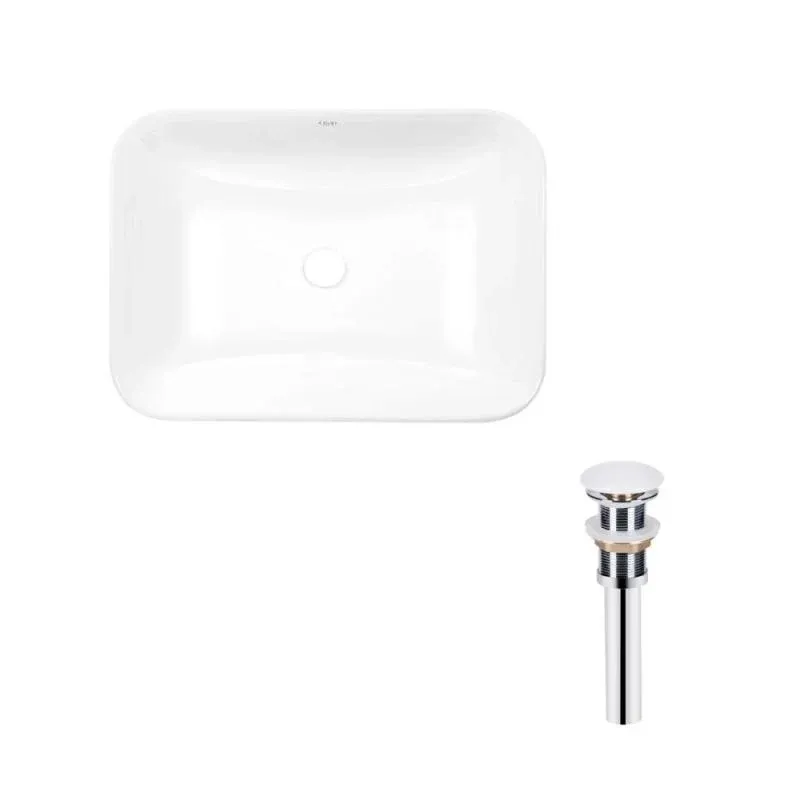 Комплект Qtap Scorpio: Раковина врізна прамокутна 615х390х150 мм White + Донний клапан PU02