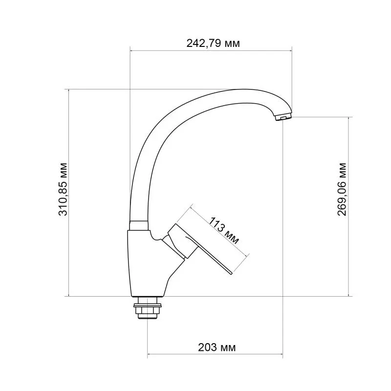 Змішувач для кухні Lidz Tani 007F (k40) LDTAN007FCRM44970 Chrome — фото 2