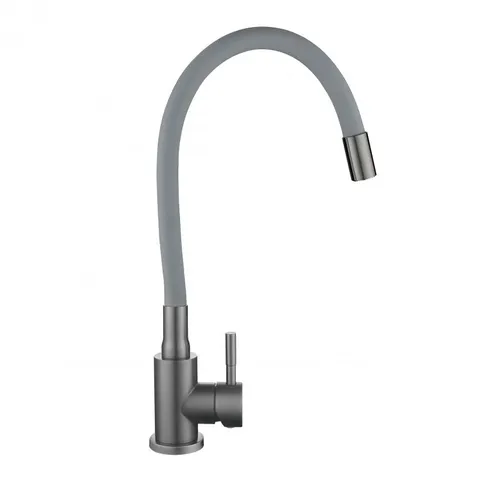 Змішувач для кухні Lidz Aria 015F3 (k35) з гнучким виливом LDARI015F3GGRP49565 Graphite/Grey