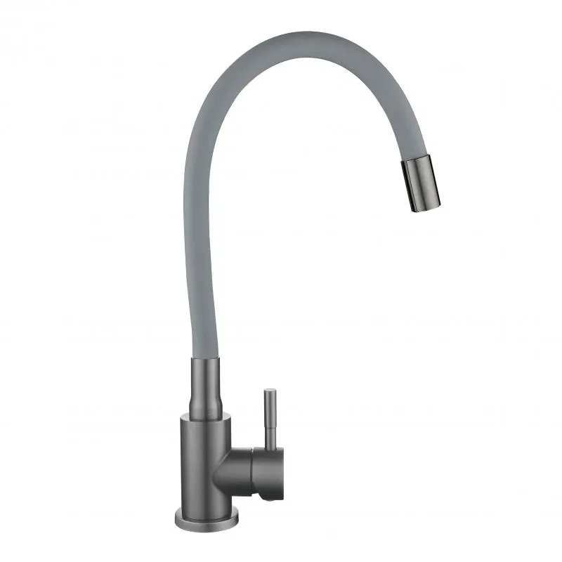 Змішувач для кухні Lidz Aria 015F3 (k35) з гнучким виливом LDARI015F3GGRP49565 Graphite/Grey