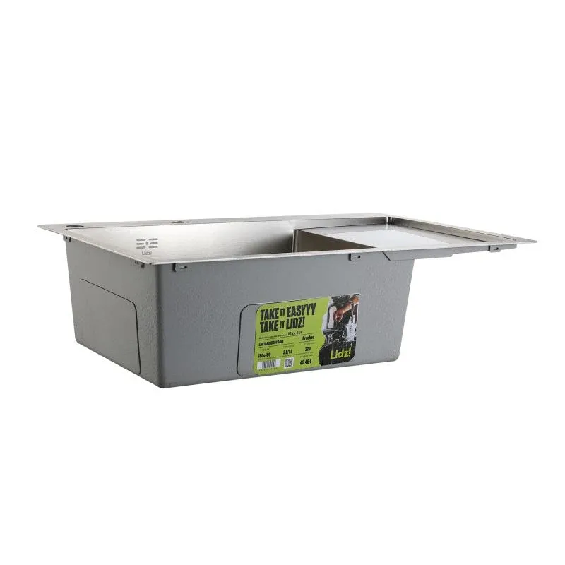 Мийка для кухні інтегрована Lidz Handmade Max 500 H7849R Brushed Steel, 3,0/1,0 мм, крило праворуч, збільшена чаша LDH7849RBRU49464 — фото 4