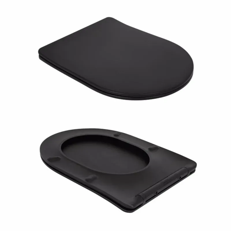 Унітаз підлоговий Qtap Robin Ultra Quiet безобідковий з сидінням Soft-close MATT BLACK QT13226083AMB — фото 8