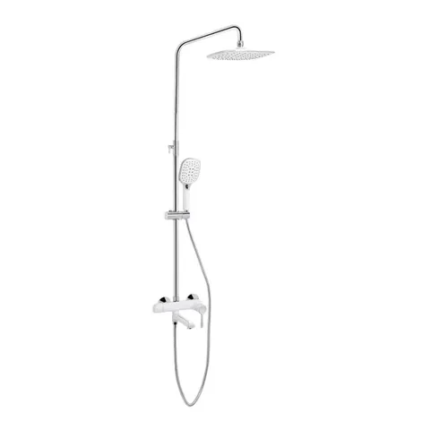 Душова система універсальна Qtap Grand на три споживачі (з виливом) QTGRAWCR1004 Chrome/White