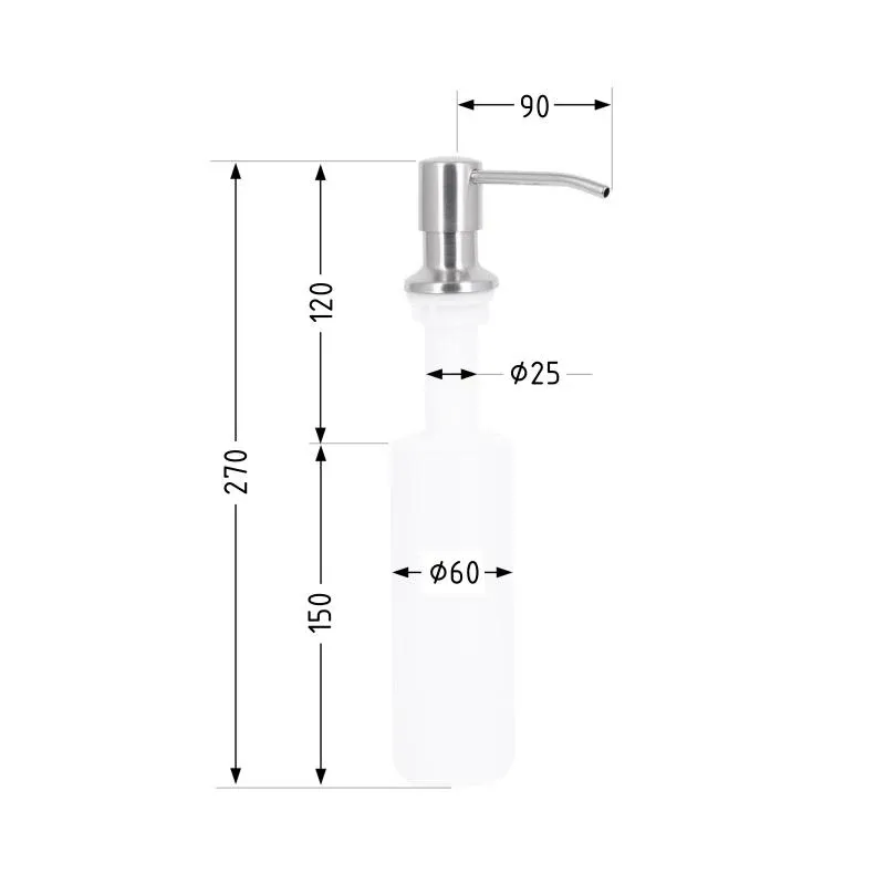 Дозатор для миючого засобу Lidz Acsis LA29 Brushed Steel, круглий LDACSLA29BRU49828 — фото 2