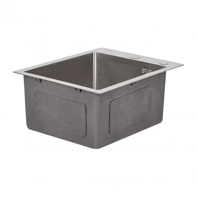 Мийка для кухні інтегрована Lidz Handmade H4050 (LDH4050BRU39258) Brushed Steel 3,0/1,0 мм — фото 4